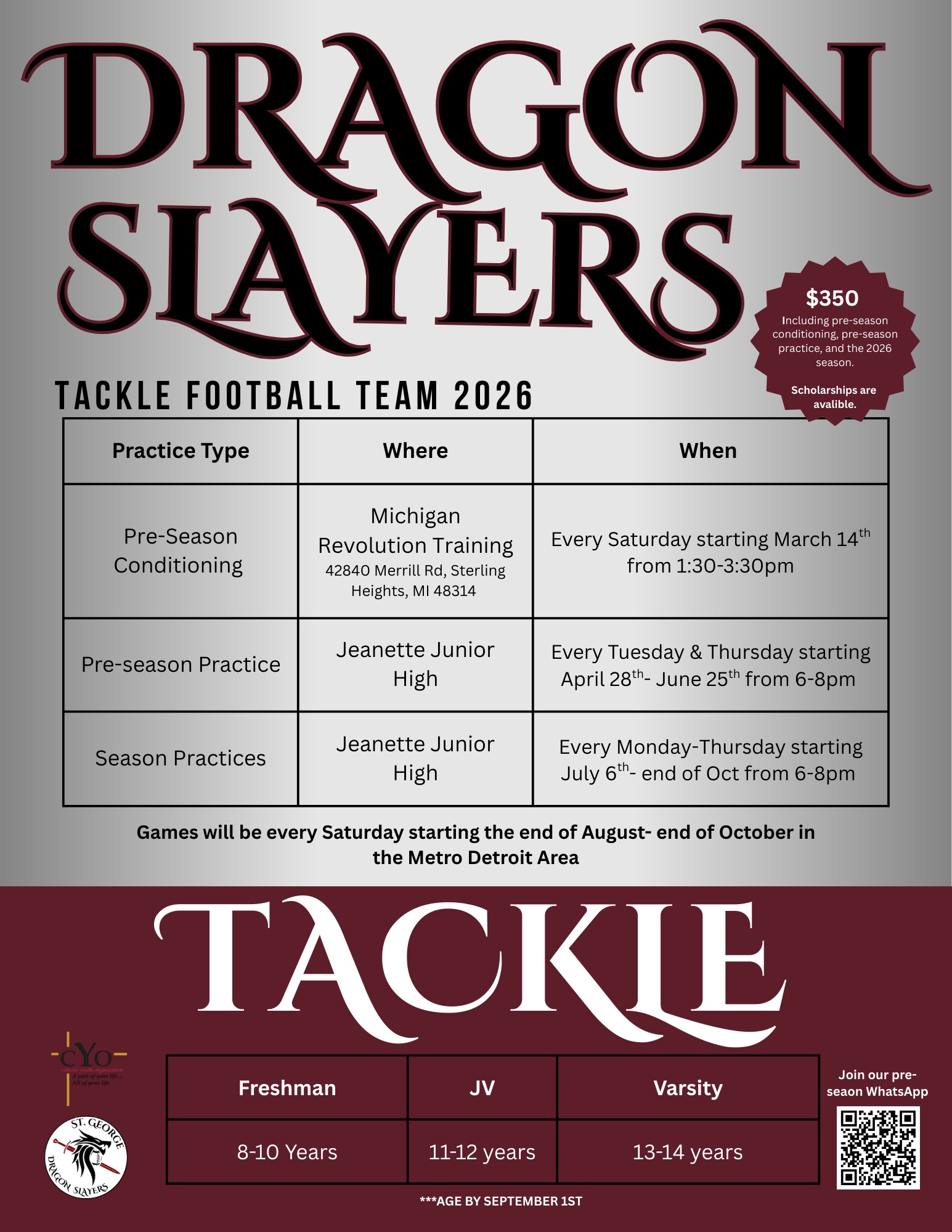 2026 Dragon Slayer Registration form